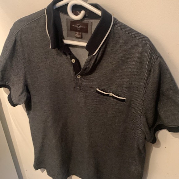 Incredible Black White and Grey Pure Cotton Polo w/front pocket black brown 1826 - Picture 2 of 6